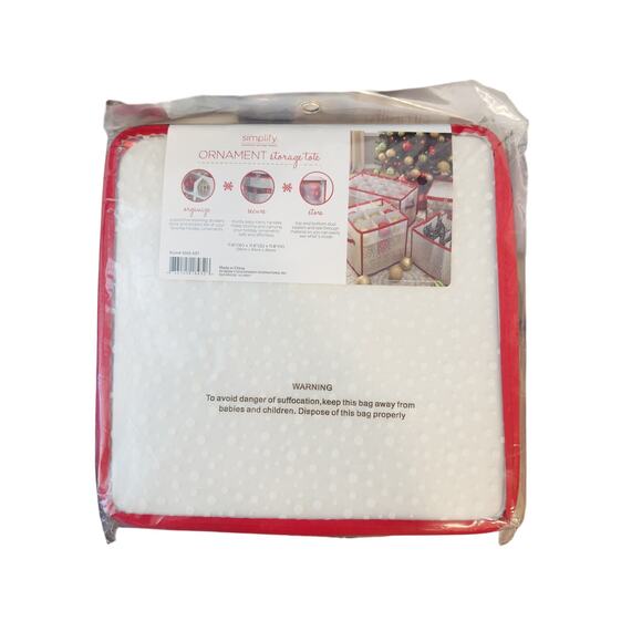 Simplify 64 Count Ornament Storage Box | Decorative Organizer L12 x W12 x H12 - Picture 4 of 4